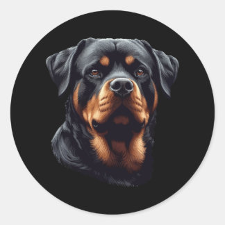 Rottweiler Stunning Dog Head Art Classic Round Sticker