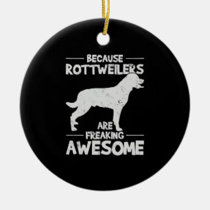 Rottweiler T-Shirt Copy Ceramic Tree Decoration