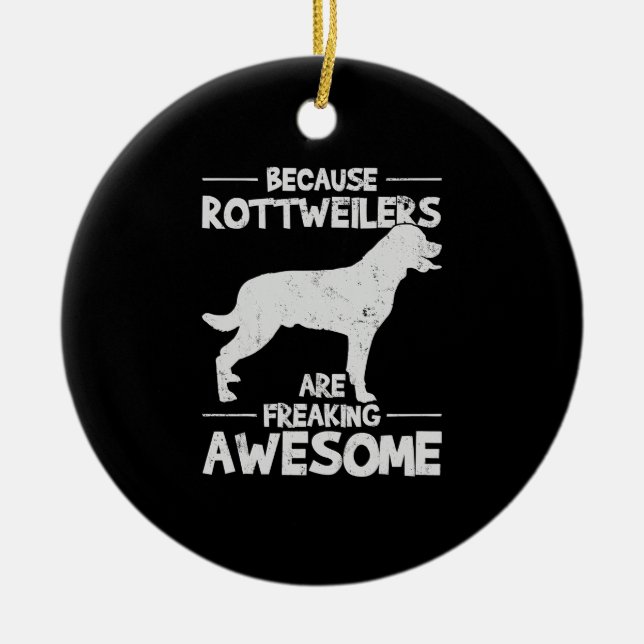 Rottweiler T-Shirt Copy Ceramic Tree Decoration (Front)