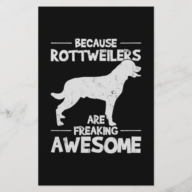 Rottweiler T-Shirt Copy Stationery (Front)