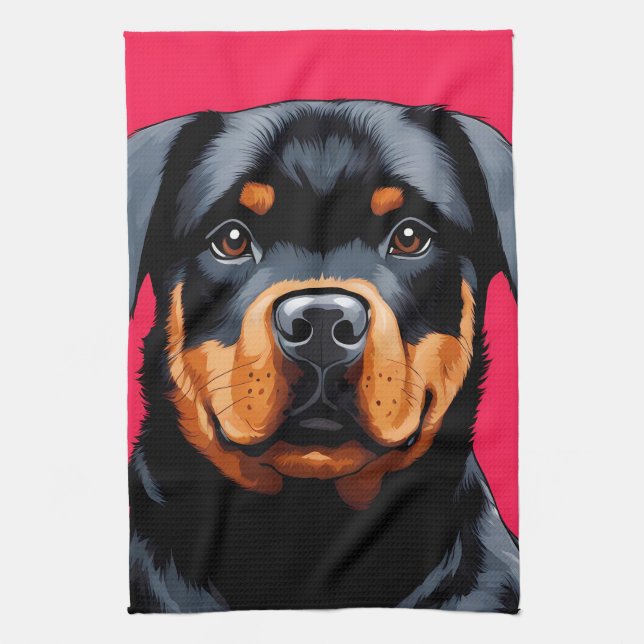 Rottweiler Tea Towel (Vertical)