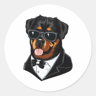 Rottweiler The Bodyguard Classic Round Sticker