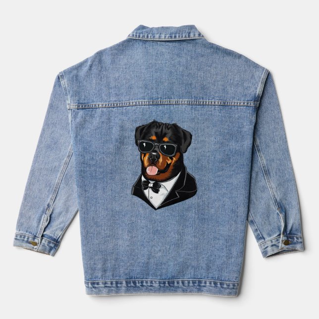 Rottweiler The Bodyguard Denim Jacket (Back)