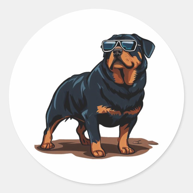 Rottweiler The Gent Classic Round Sticker (Front)
