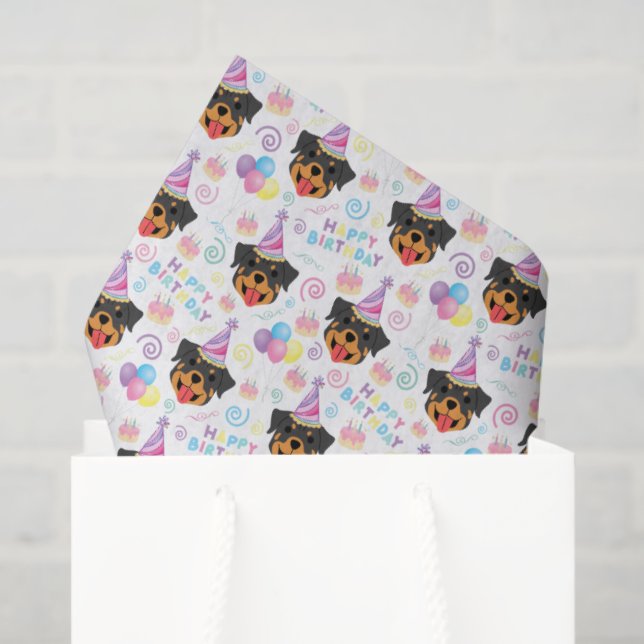 Rottweiler Tissue Paper in White (Gift Bag)