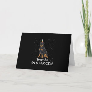 Rottweiler Trust Me Im A Unicorn Dog Holiday Card
