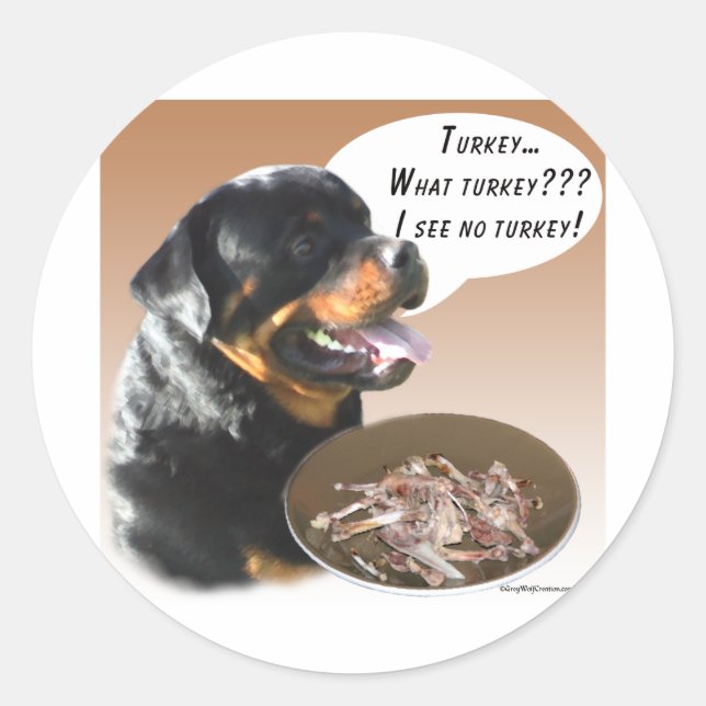 Rottweiler Turkey Classic Round Sticker (Front)