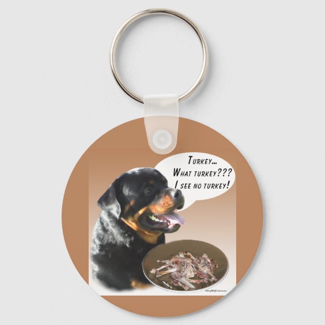 Rottweiler Turkey Key Ring (Front)