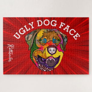 Rottweiler ugly dog face 1000 piece  jigsaw puzzle