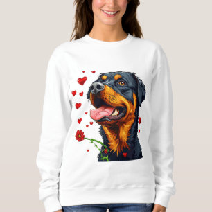 Rottweiler Valentine Dog Love Heart Design Sweatshirt
