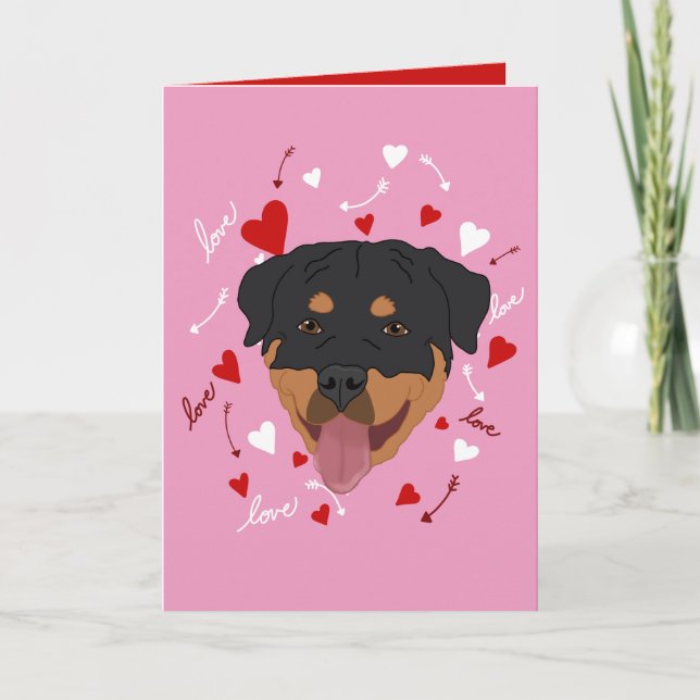 Rottweiler Valentines Day Holiday Card (Front)
