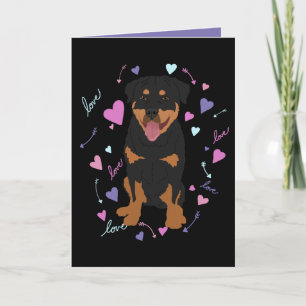 Rottweiler Valentines Day Holiday Card
