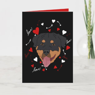 Rottweiler Valentines Day  Holiday Card