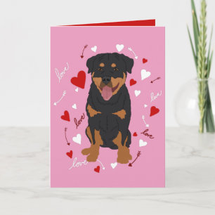 Rottweiler Valentines Day  Holiday Card