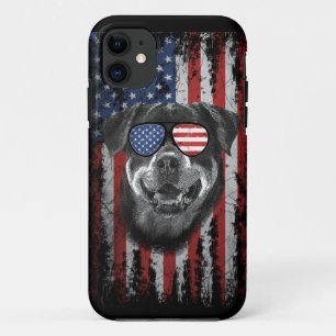 rottweiler vintage american flag Case-Mate iPhone case
