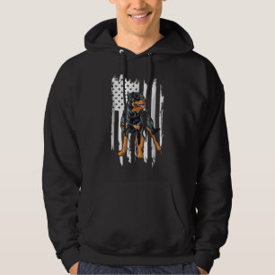 Rottweiler  Vintage Usa American Flag Hoodie