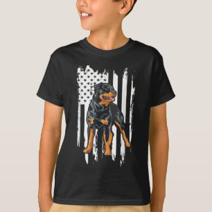 Rottweiler Vintage USA American Flag T-Shirt