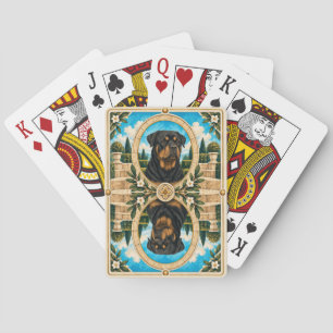 Rottweiler, Vintage Watercolor Dog Art Playing Cards