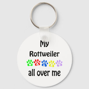 Rottweiler Walks Design Key Ring