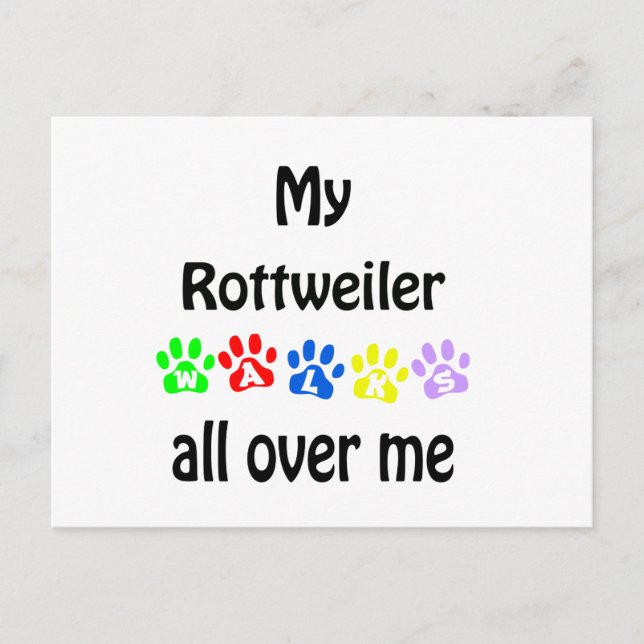 Rottweiler Walks Design Postcard (Front)