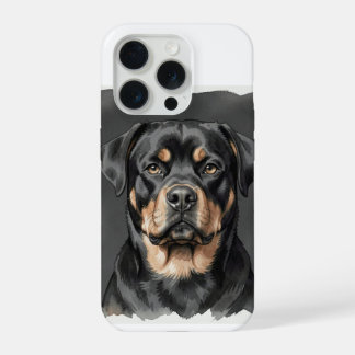 Rottweiler Watercolour Portrait iPhone 15 Pro Case