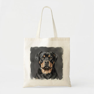 Rottweiler Watercolour Portrait Tote Bag