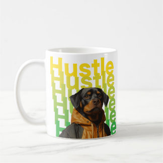rottweiler wearing a track suit coffee mug