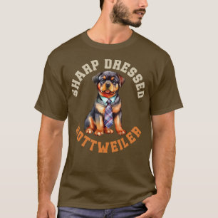 Rottweiler Wearing Tie Cute Rottie Dog T-Shirt