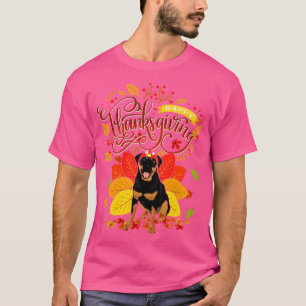 Rottweiler Wearing Turkey Hat Fall Autumn Thanksgi T-Shirt