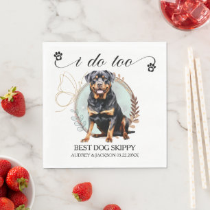 Rottweiler Wedding Napkins With Dogs Photo