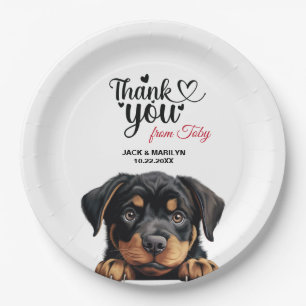 Rottweiler Wedding Thank You Paper Plate