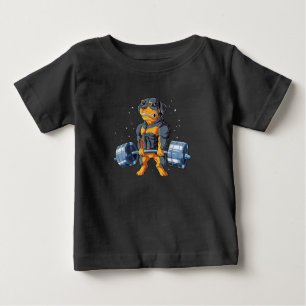 Rottweiler Weightlifting Funny Deadlift Men Fitnes Baby T-Shirt