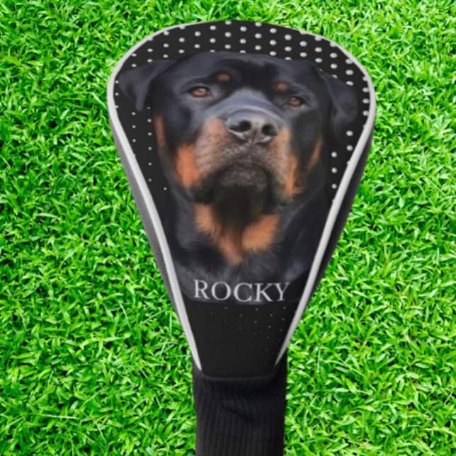   Rottweiler White Golf Head Cover (Surprise a Rottweiler dad with a unique golf head cover. )
