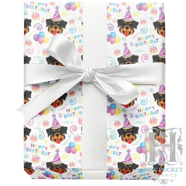 Rottweiler Wrapping Paper in White (Creator Uploaded)