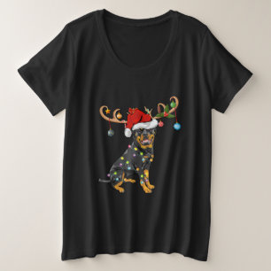 Rottweiler Xmas Gift Santas Reindeer Rottweiler Plus Size T-Shirt