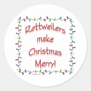 Rottweilers Make Christmas Merry - Sticker