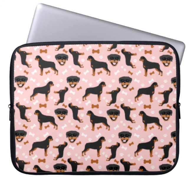 Rottweilers Rottie Dog Pattern Laptop Sleeve (Front)