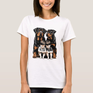 Rottweilers, Rottweiler As Loyal Guardians Of Kids T-Shirt