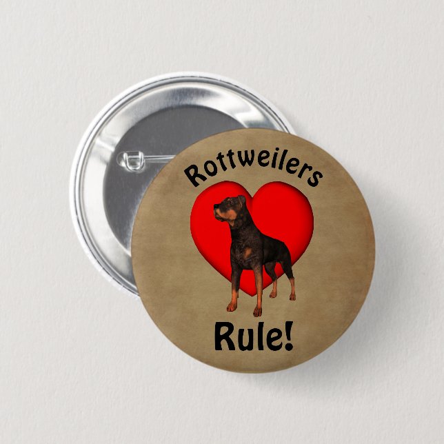 Rottweilers Rule Dog Lover  6 Cm Round Badge (Front & Back)