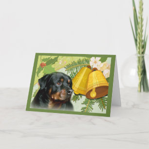 Rottweiller Christmas Card Bells