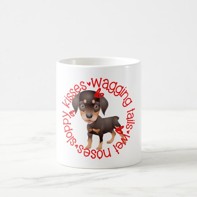 Rottweiller dog, sloppy kisses coffee mug (Center)