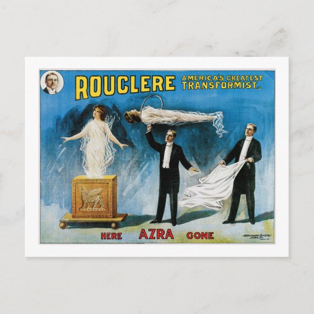 Rouclere ~ America's Greatest Transformist Postcard (Front)
