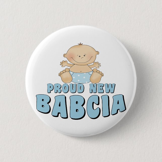 roud New Babcia T-shirt design 6 Cm Round Badge (Front)