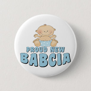 roud New Babcia T-shirt design 6 Cm Round Badge