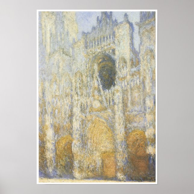 Rouen Cathedral at Dawn, 1894 Poster (Front)
