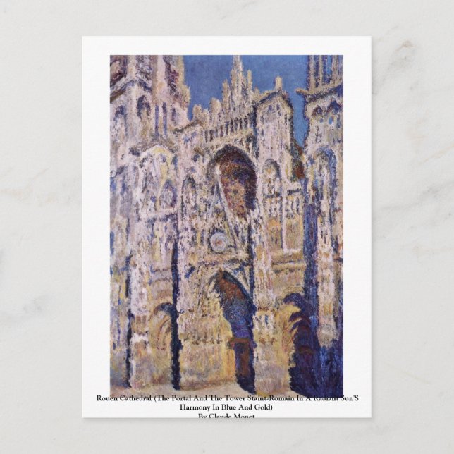 Rouen Cathedral By Claude Monet Postcard (Front)