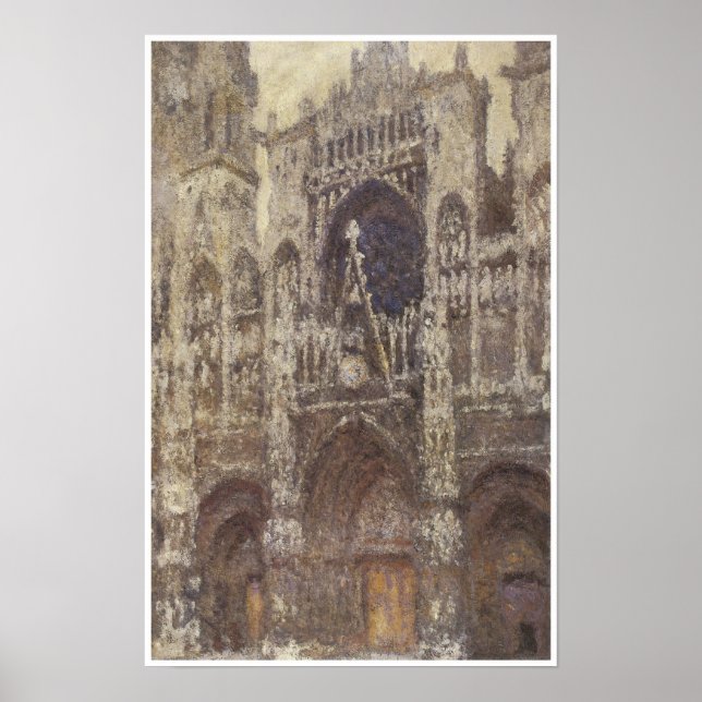 Rouen Cathedral, Facade, (Grey Day), 1894 Poster (Front)