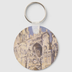 Rouen Cathedral, Harmony Blue Gold by Claude Monet Key Ring