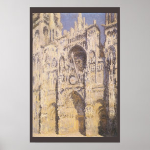 Rouen Cathedral, Harmony Blue Gold by Claude Monet Poster