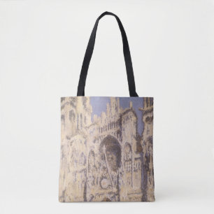 Rouen Cathedral, Harmony Blue Gold by Claude Monet Tote Bag